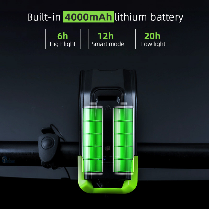 4000mAh Induction Bicycle Front Light Set USB Rechargeable Smart Headlight With Horn 800 Lumen LED Bike Lamp Cycling FlashLight