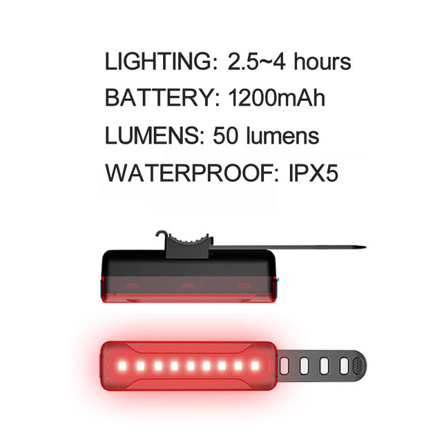 Smart Bike Light Wireless Remote Control Cycling Turning Signal Taillight USB Bicycle Rechargeable Rear Light LED Warning Lamp