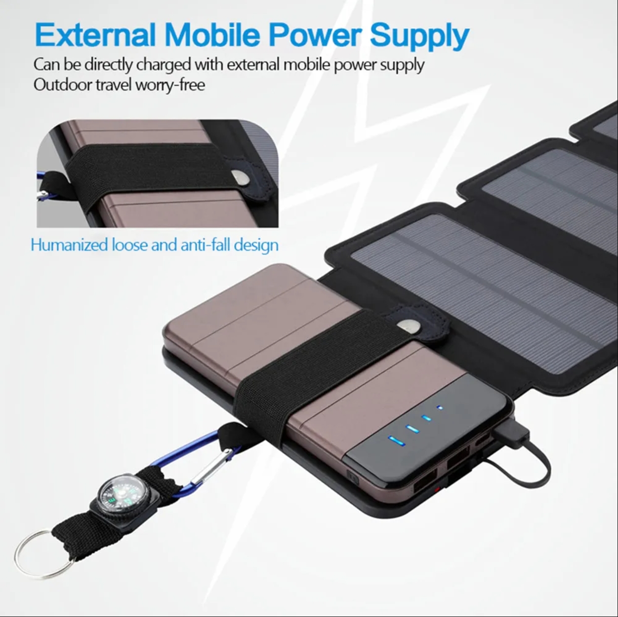 Mobile devices USB port outdoor multifunctional portable solar charging panel